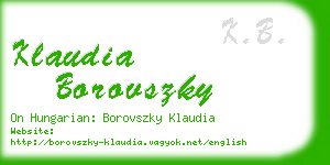 klaudia borovszky business card